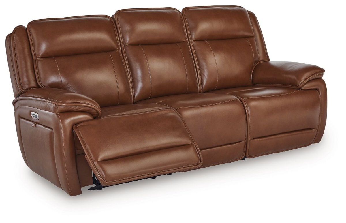 Healy Pier - Power Reclining Sofa / Adj Headrest - Chocolate Reclining Sofas by Signature Design by Ashley® - Walls Furniture & Mattress