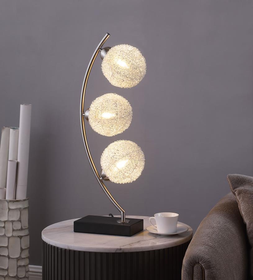 Claudia - Woven Spherical Metal Table Lamp - Black Table Lamps by Coaster Fine Furniture - Walls Furniture & Mattress