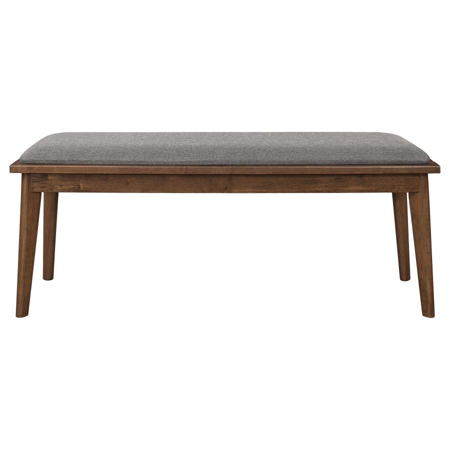 Alfredo - Upholstered Dining Bench - Gray And Natural Walnut Upholstered Benches by CoasterEveryday - Walls Furniture & Mattress