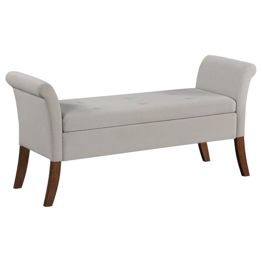 Farrah - Velvet Upholstered Rolled Arm Storage Bench Storage Benches by Coaster Fine Furniture - Walls Furniture & Mattress