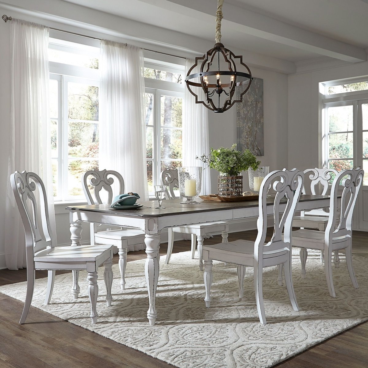 Magnolia Manor - Leg Dining Table Set 5 Piece Dining Room Sets by Liberty Furniture - Walls Furniture & Mattress