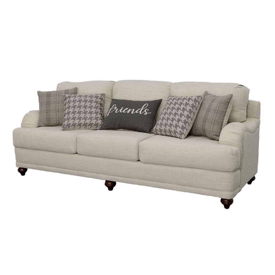 Glenn - Upholstered English Arm Sofa - Light Gray Stationary Sofas by CoasterElevations - Walls Furniture & Mattress