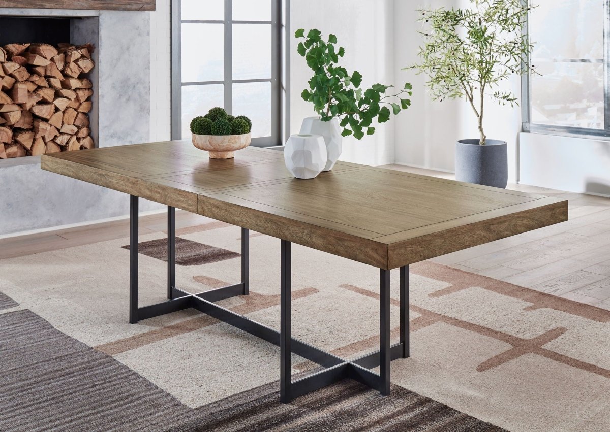 Tomtyn - Rectangular Dining Room Extension Table - Light Brown Dining Tables with Extensions by Signature Design by Ashley® - Walls Furniture & Mattress