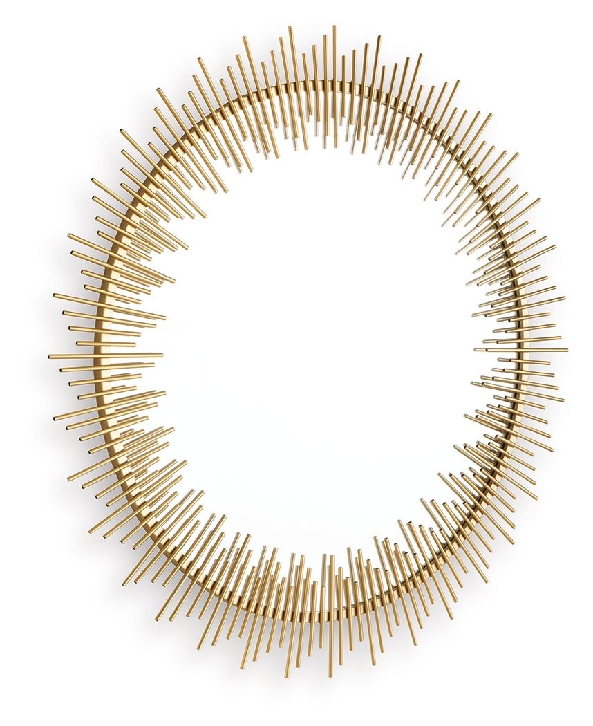 Wainport - Gold Finish - Accent Mirror Accent Mirrors by Signature Design by Ashley® - Walls Furniture & Mattress