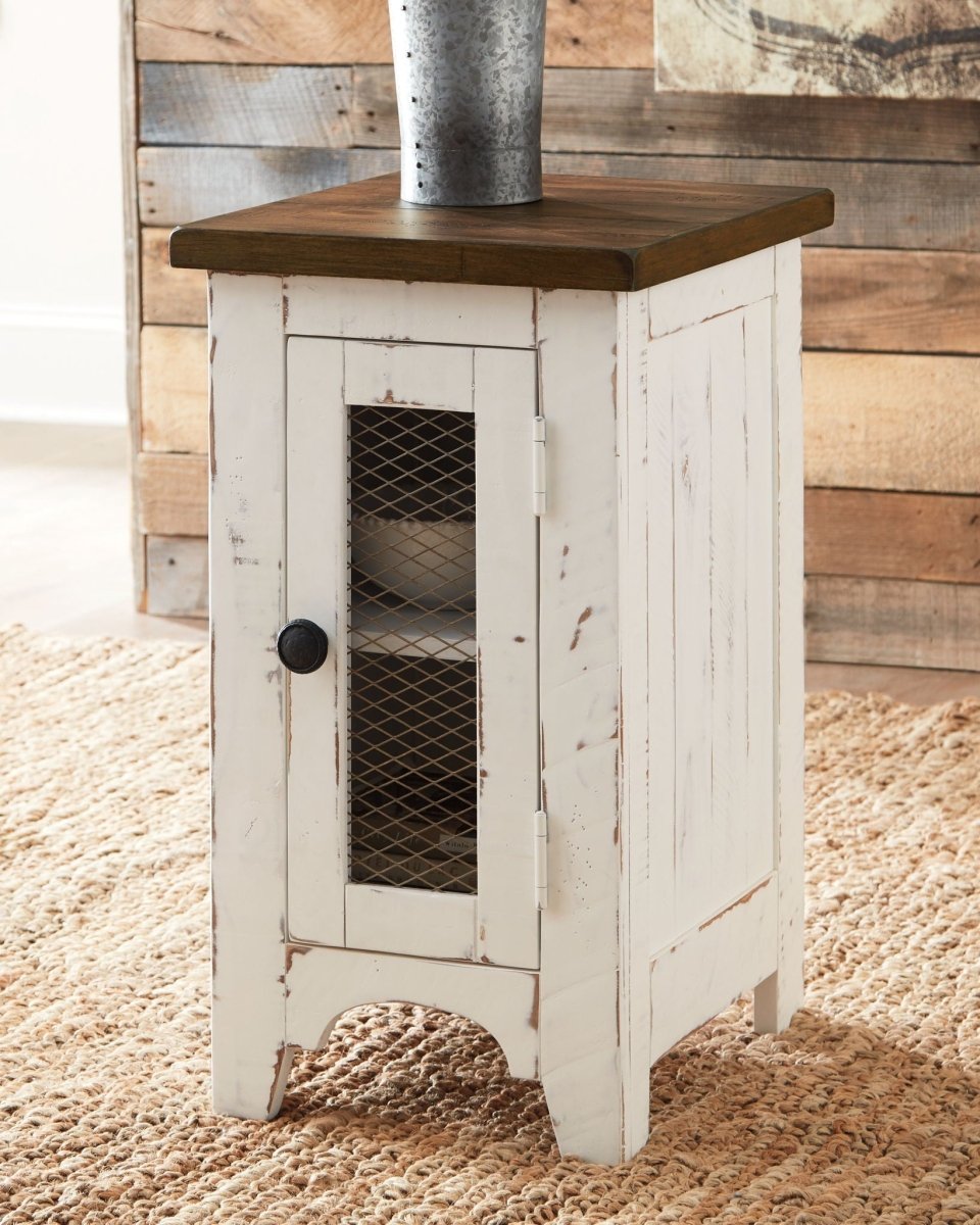 Wystfield - Chair Side End Table - White / Brown Chair Side Tables by Signature Design by Ashley® - Walls Furniture & Mattress