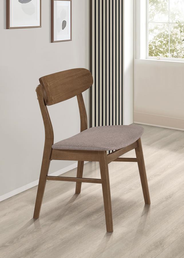 Dortch - Dining Side Chair (Set of 2) - Walnut And Brown Chair Sets by Coaster Fine Furniture - Walls Furniture & Mattress