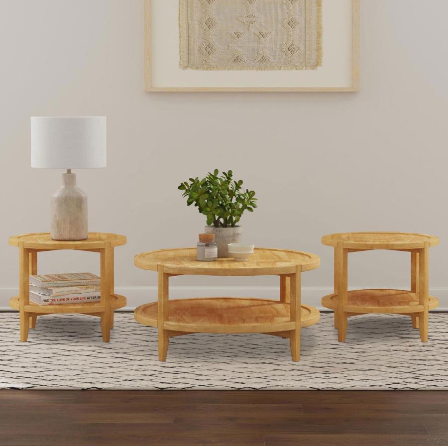 Camillo - Round Coffee And End Table Set Table Sets by Coaster Fine Furniture - Walls Furniture & Mattress