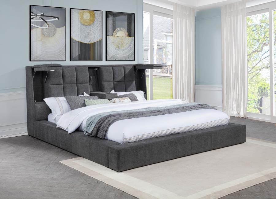 Dreux - Upholstered Panel Platform Bed Upholstered Beds by Coaster Fine Furniture - Walls Furniture & Mattress