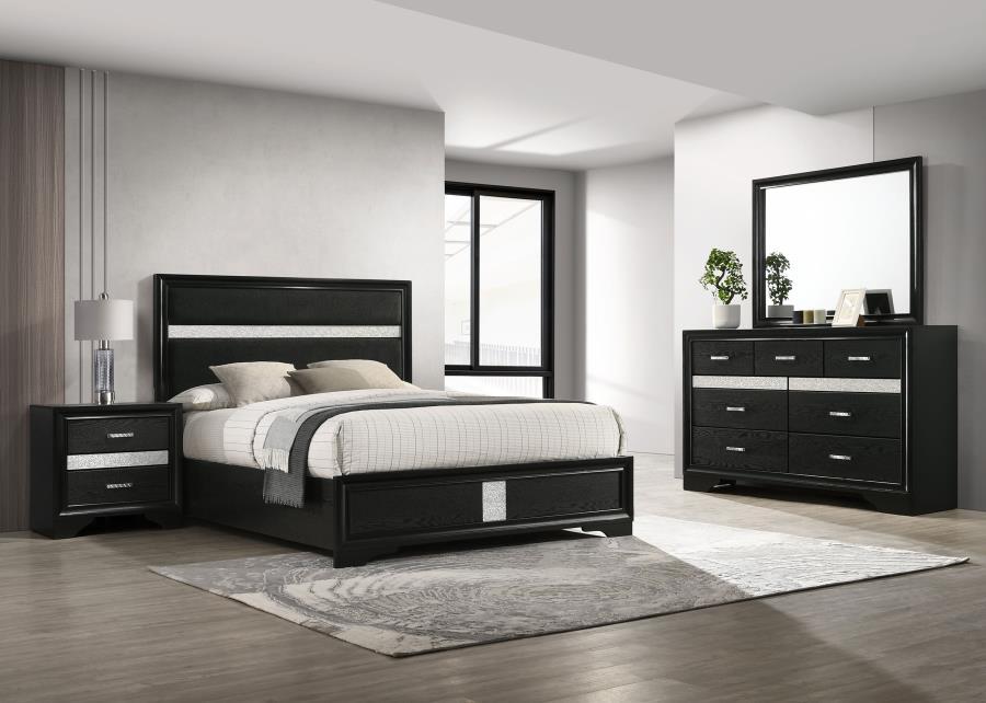 Miranda - Panel Bedroom Set - Black 4 Piece Bedroom Sets by Coaster Fine Furniture - Walls Furniture & Mattress