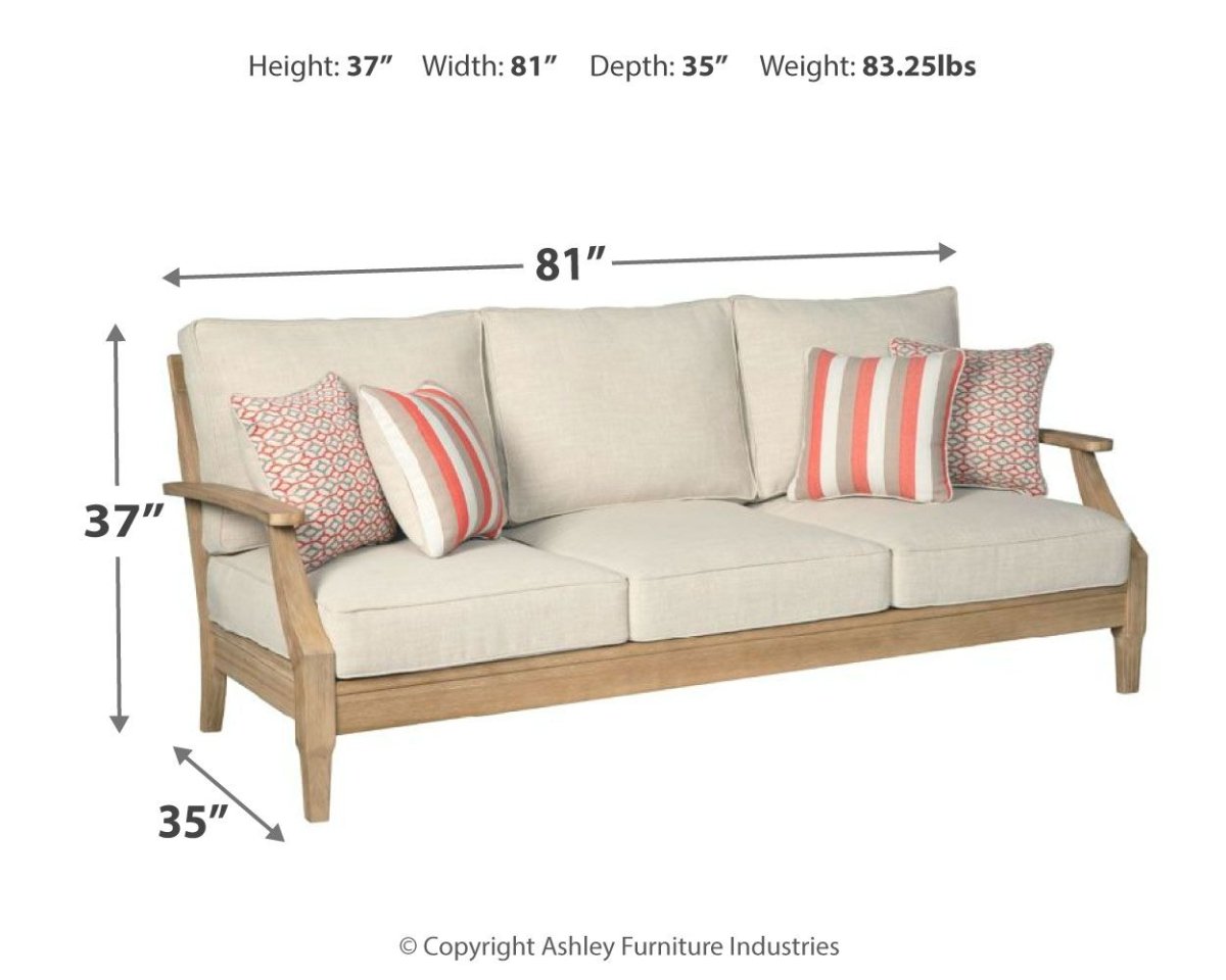 Clare View - Sofa with Cushion - Beige Sofas by Signature Design by Ashley® - Walls Furniture & Mattress