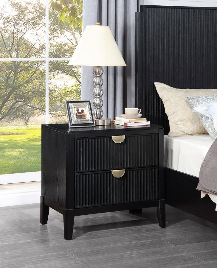 Brookmead - 2 - Drawer Nightstand - Black Accent Nightstands by Coaster Fine Furniture - Walls Furniture & Mattress
