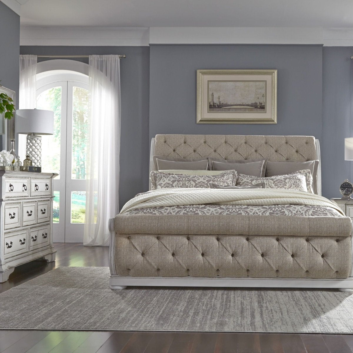 Abbey Park - Sleigh Bed, Dresser & Mirror 3 Piece Bedroom Sets by Liberty Furniture - Walls Furniture & Mattress