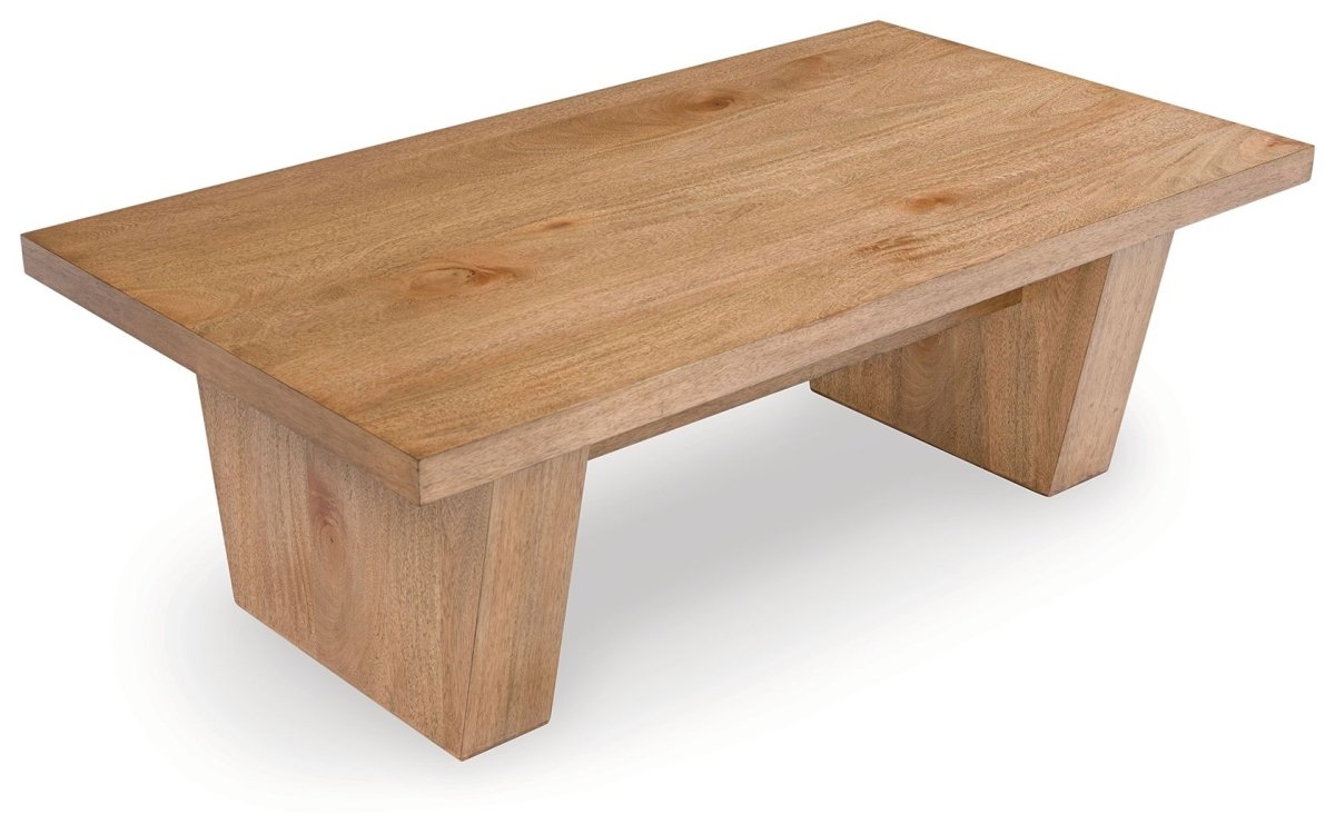 Kristiland - Rectangular Cocktail Table - Light Brown Cocktail Tables by Signature Design by Ashley® - Walls Furniture & Mattress