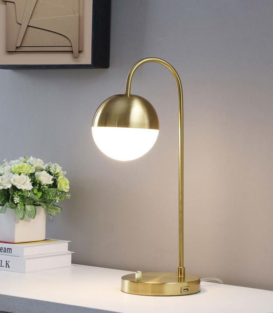 Merrick - Spherical Arched Bedside Table Lamp - Gold Table Lamps by Coaster Fine Furniture - Walls Furniture & Mattress