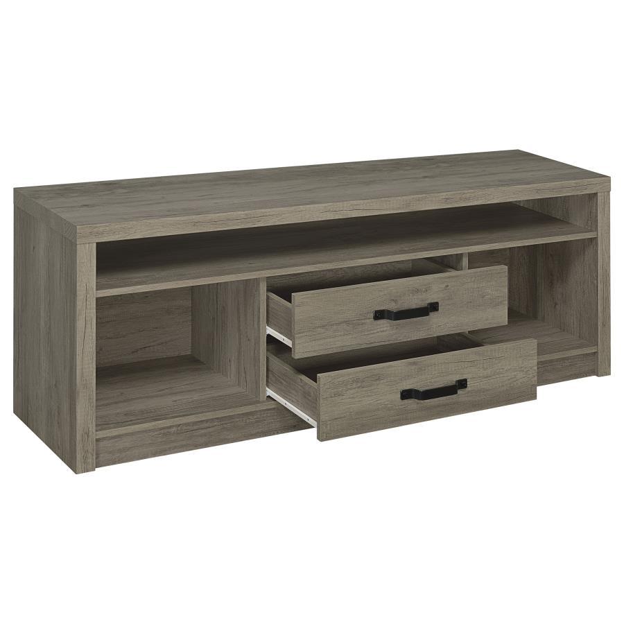 Burke - 2 - Drawer Engineered Wood TV Stand - Gray Driftwood TV Stands by CoasterEssence - Walls Furniture & Mattress