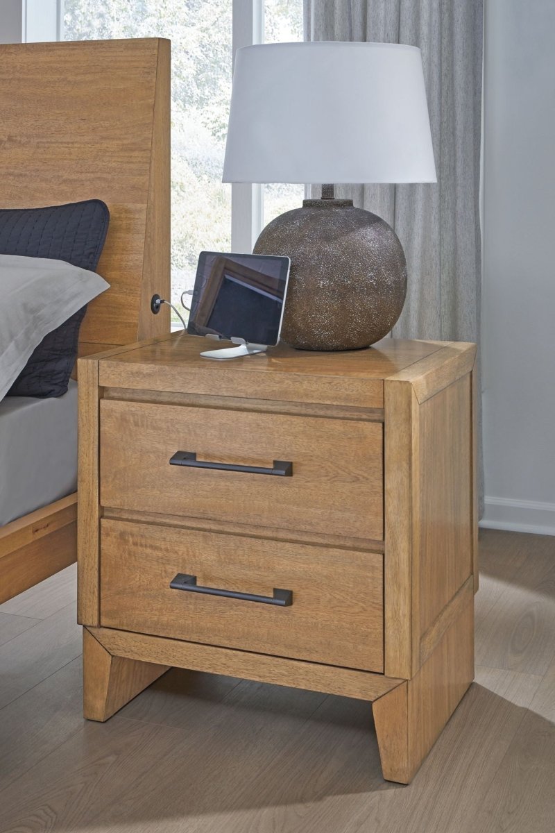 Sherbana - Two Drawer Night Stand - Light Brown Accent Nightstands by Signature Design by Ashley® - Walls Furniture & Mattress