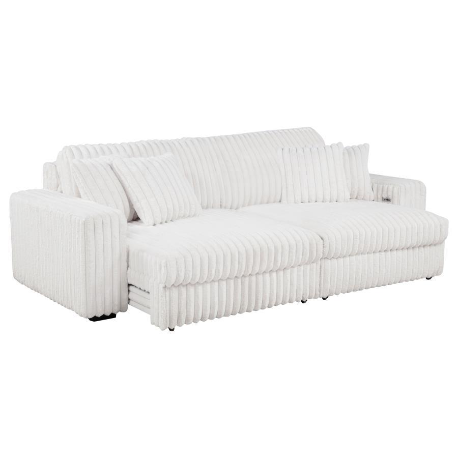 Jacana - Corduroy Upholstered Dual Power Chaise Sofa Reclining Sectionals by Coaster Fine Furniture - Walls Furniture & Mattress
