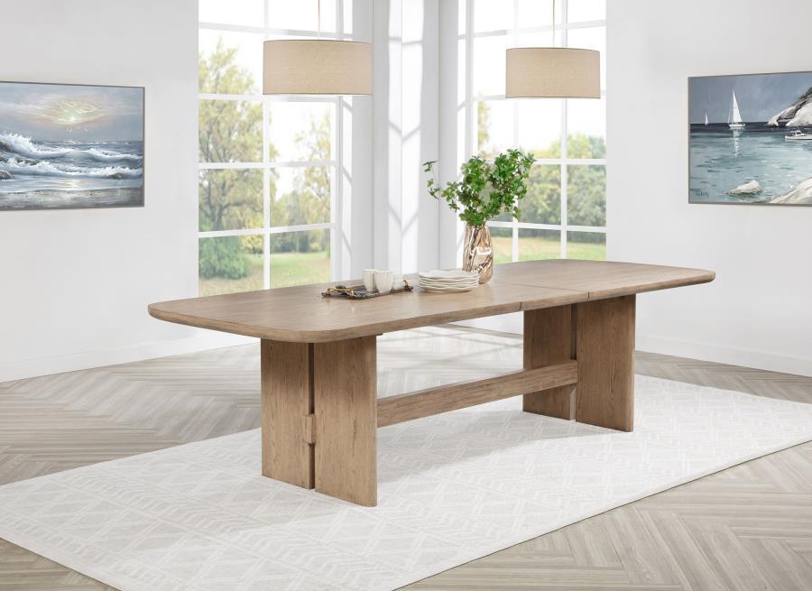 Kailani - Rectangular Wood Dining Table - Beige Oak Dining Tables with Extensions by Coaster Fine Furniture - Walls Furniture & Mattress