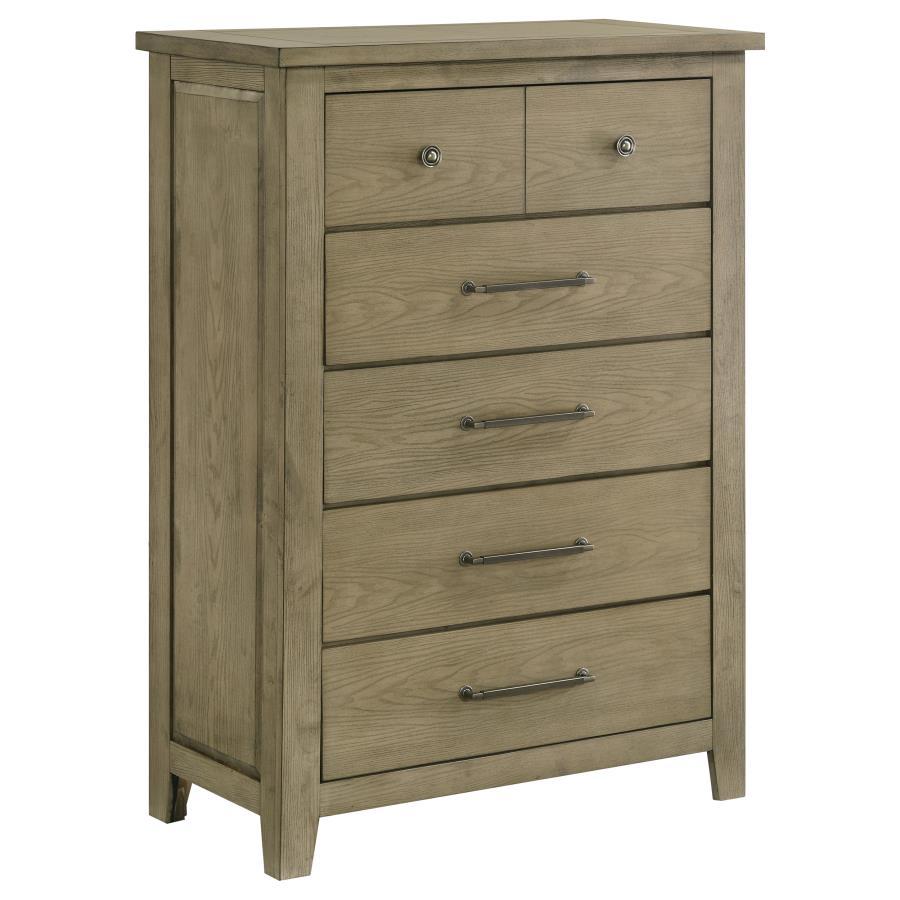 Hazlewood - 5 - Drawer Bedroom Chest Of Drawers - Vineyard Oak Accent Chests by Coaster Fine Furniture - Walls Furniture & Mattress