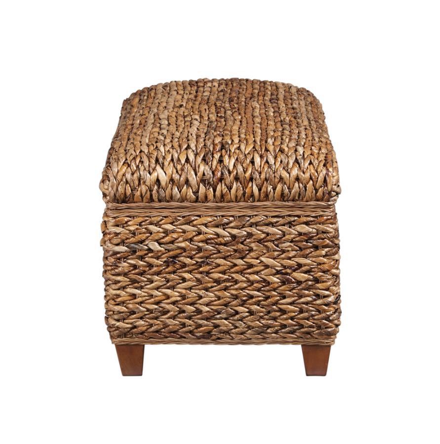 Laughton - Hand - Woven Banana Leaf Storage Trunk - Amber Storage Benches by CoasterEssence - Walls Furniture & Mattress