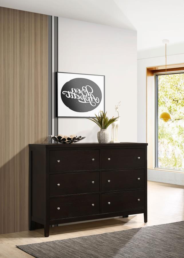 Carlton - 6 - Drawer Dresser Dressers by CoasterEveryday - Walls Furniture & Mattress