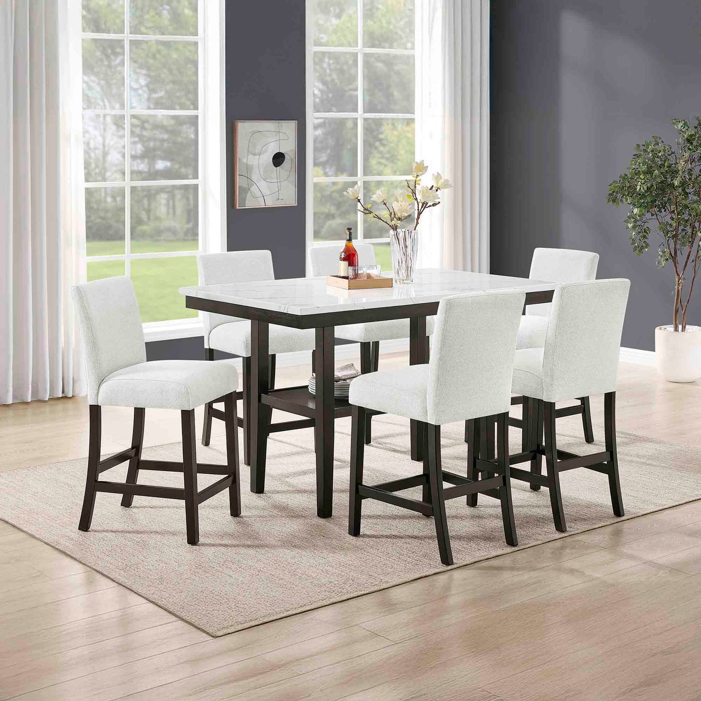 Carissa - Rectangle Counter Dining Set 5 Piece Dining Room Sets by New Classic - Walls Furniture & Mattress