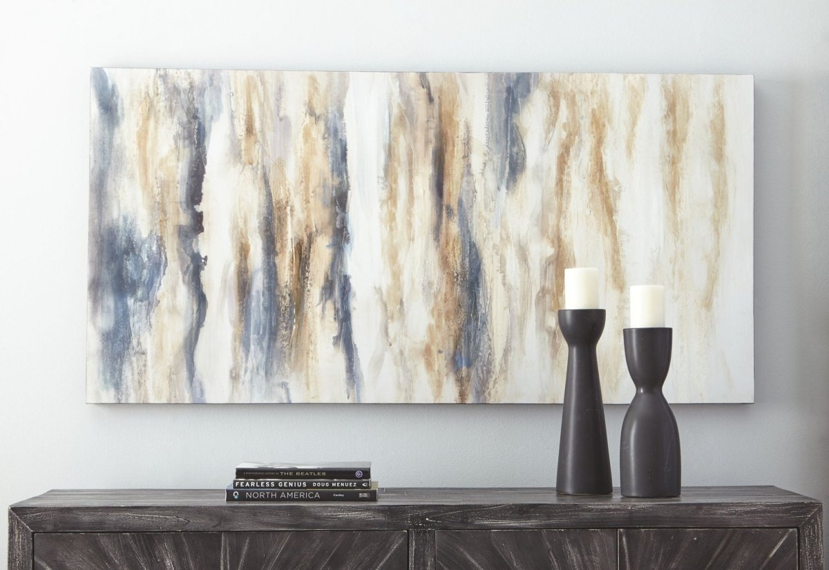 Joely - Wall Art - Blue / Tan Wall Decor by Signature Design by Ashley® - Walls Furniture & Mattress