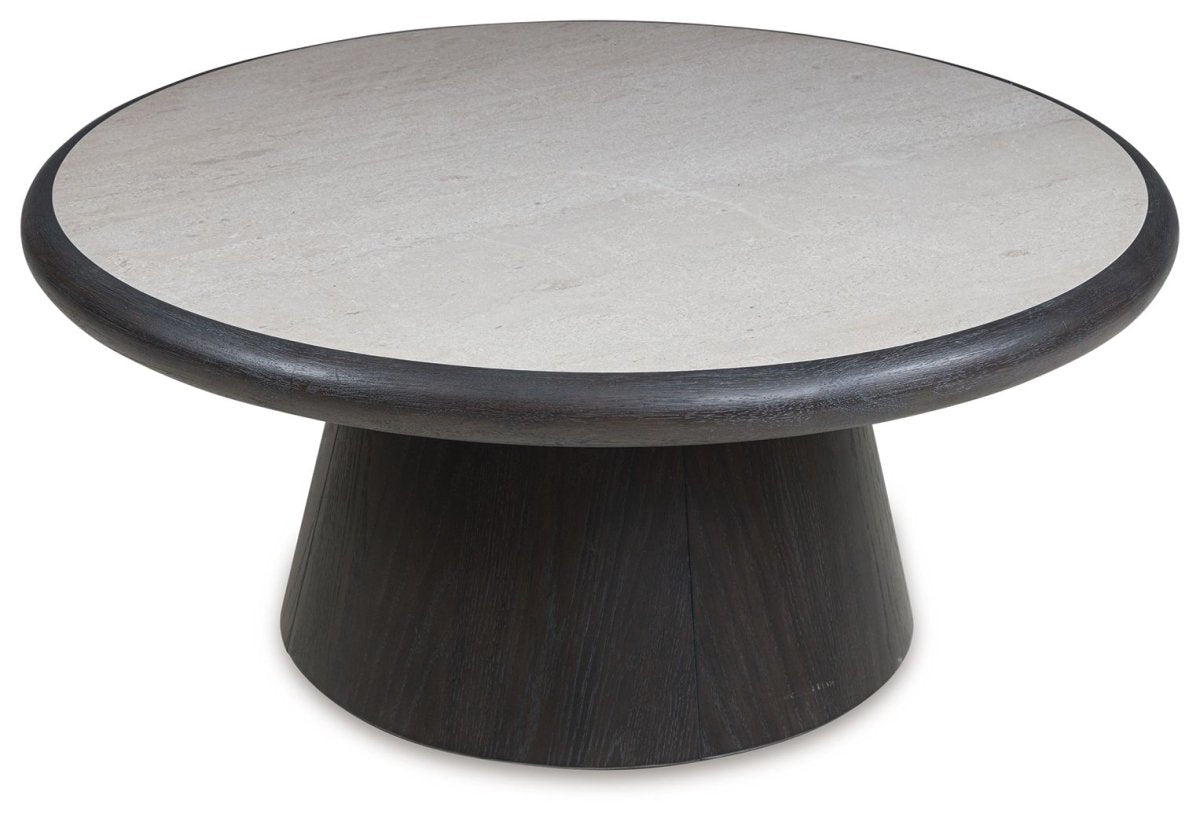 Bracken - French Black - Round Cocktail Table Coffee Tables by Luxe - Walls Furniture & Mattress