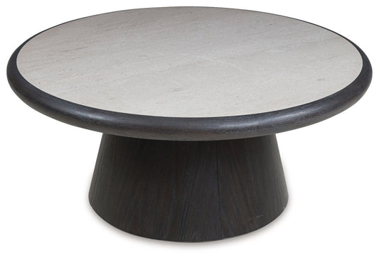 Bracken - French Black - Round Cocktail Table Coffee Tables by Luxe - Walls Furniture & Mattress
