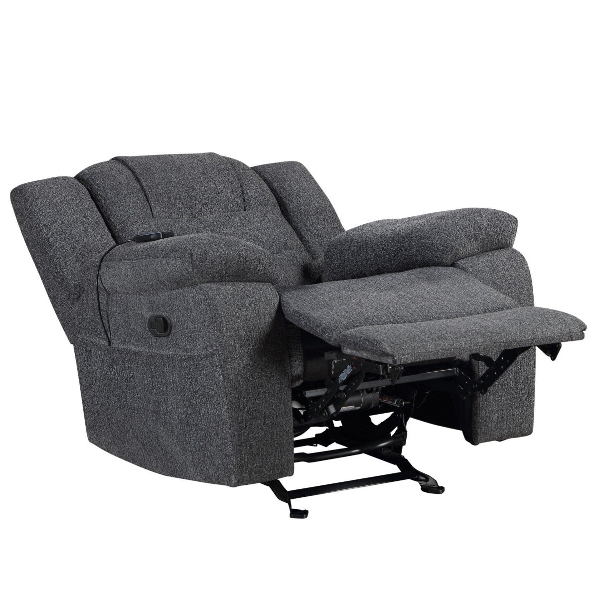 Redondo - Glider Recliner With Heat And Massage - Dark Gray Massage Chairs by New Classic - Walls Furniture & Mattress