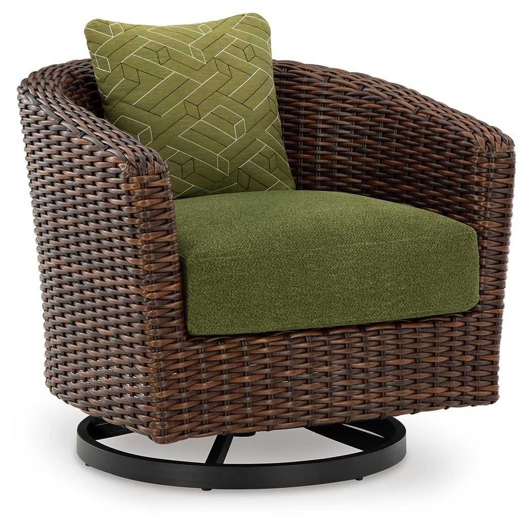 Horizon Hall - Swivel Lounge With Cushion - Brown / Green Swivel Chairs by Signature Design by Ashley® - Walls Furniture & Mattress