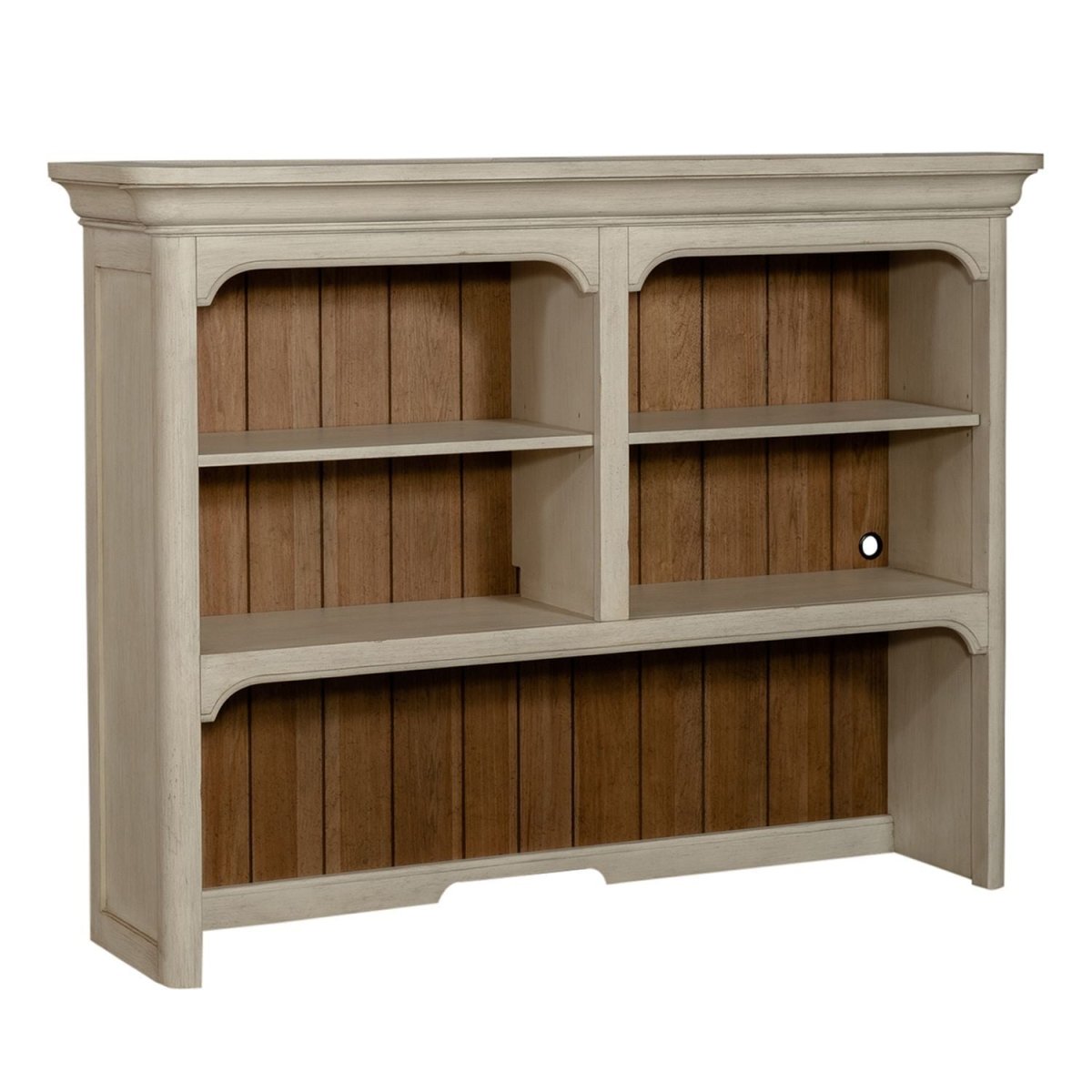 Farmhouse Reimagined - Credenza Hutch - Antique White / Chestnut Tops Credenzas by Liberty Furniture - Walls Furniture & Mattress