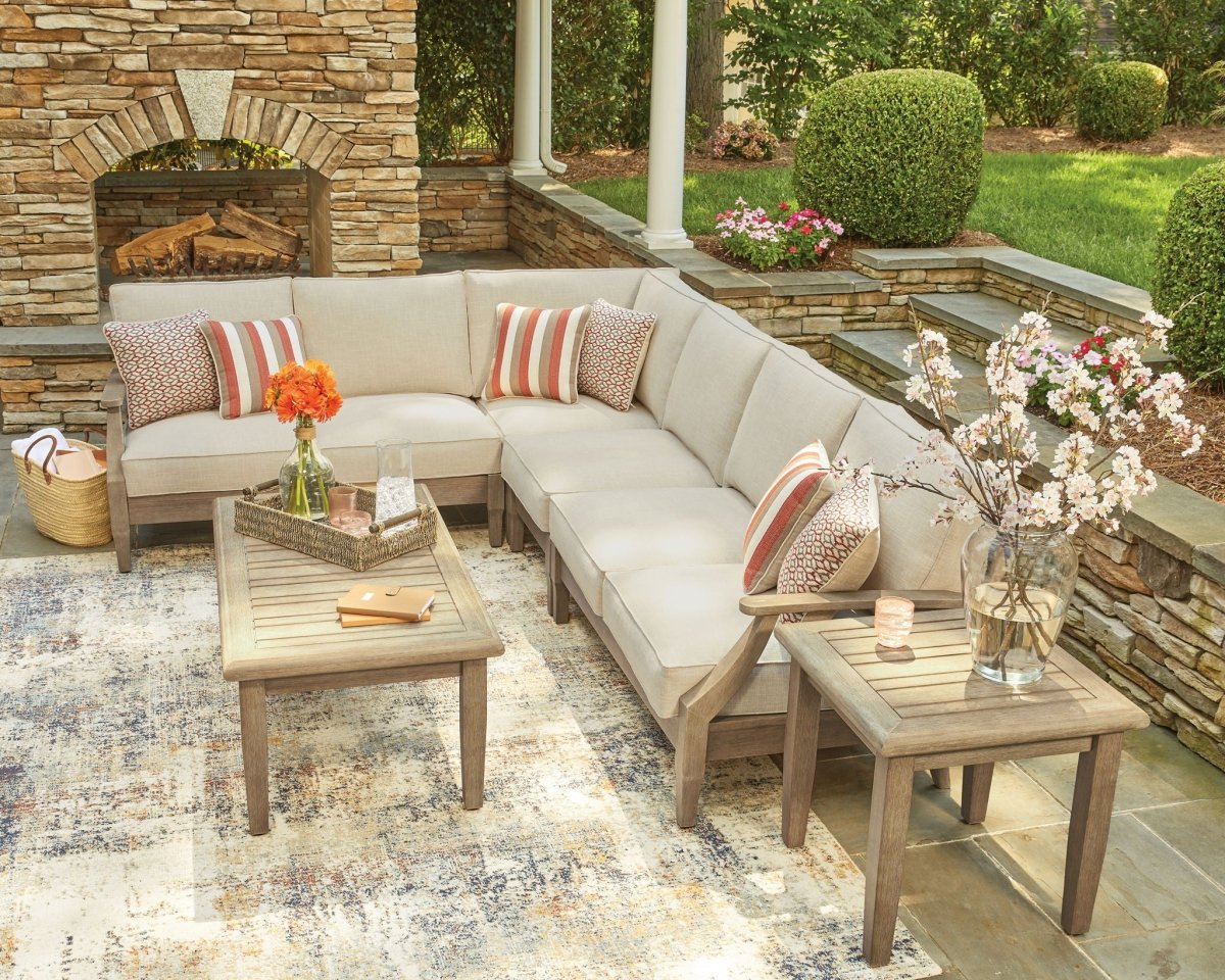 Clare View - Outdoor Sectional Stationary Sectionals by Signature Design by Ashley® - Walls Furniture & Mattress