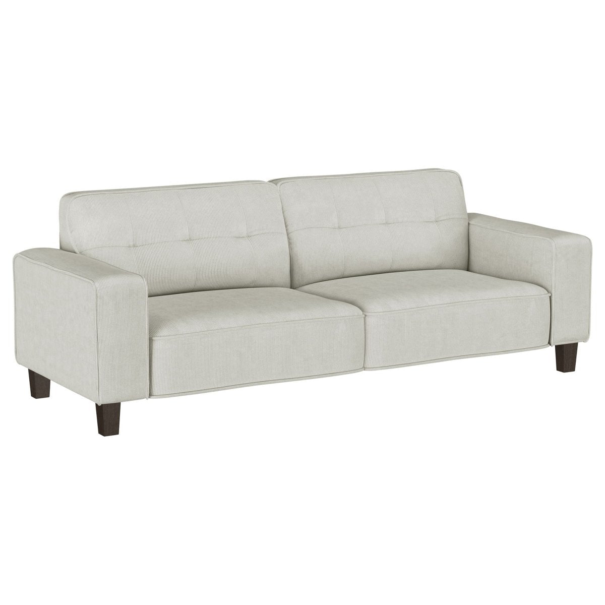 Deerhurst - Upholstered Track Arm Tufted Sofa - Greige Stationary Sofas by Coaster Fine Furniture - Walls Furniture & Mattress