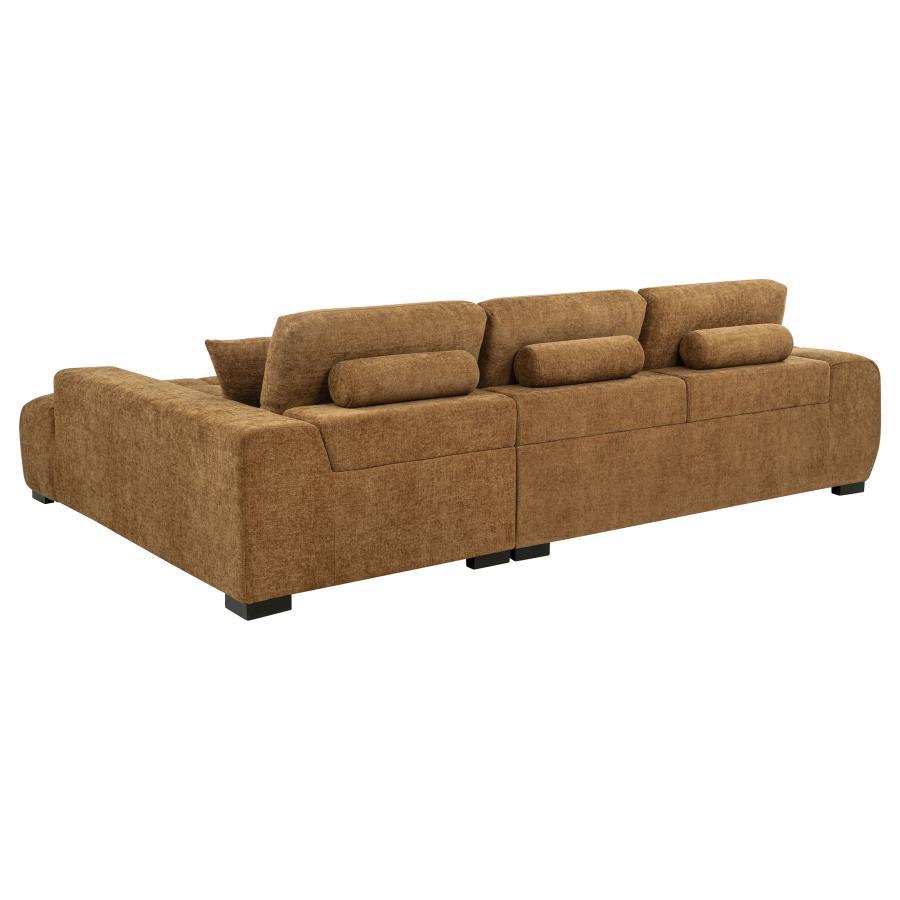 Octavia - Fabric Upholstered Sectional Chaise Sofa Stationary Sectionals by Coaster Fine Furniture - Walls Furniture & Mattress
