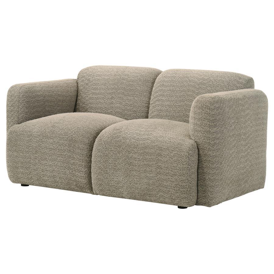 Dorset - Fabric Upholstered Round Track Arm Loveseat Stationary Loveseats by Coaster Fine Furniture - Walls Furniture & Mattress