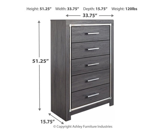 Lodanna - Five Drawer Chest - Gray Accent Chests by Signature Design by Ashley® - Walls Furniture & Mattress