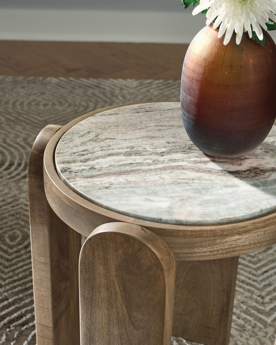Gavrilley - Gray / White / Brown - Accent Table Accent Tables by Signature Design by Ashley® - Walls Furniture & Mattress