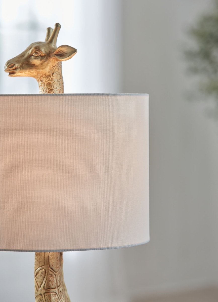 Ferrison - Poly Table Lamp - Gold Finish Table Lamps by Signature Design by Ashley® - Walls Furniture & Mattress