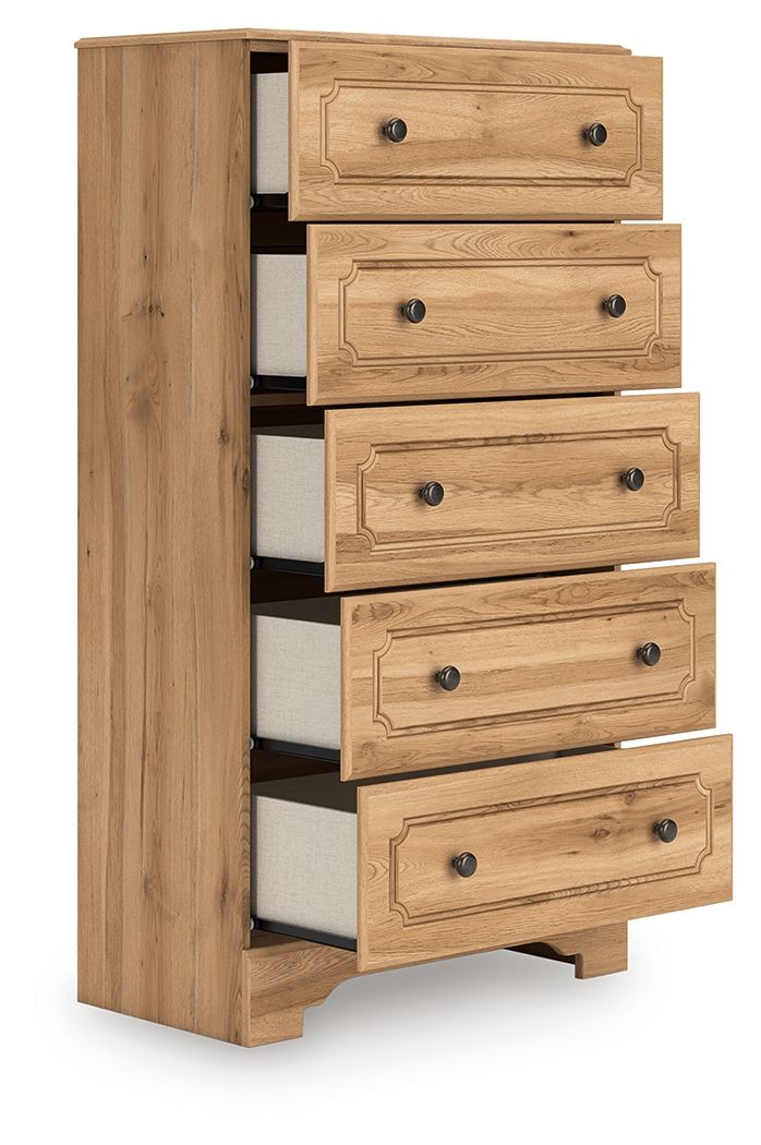 Aleaport - Warm Brown - Five Drawer Chest Accent Chests by Signature Design by Ashley® - Walls Furniture & Mattress