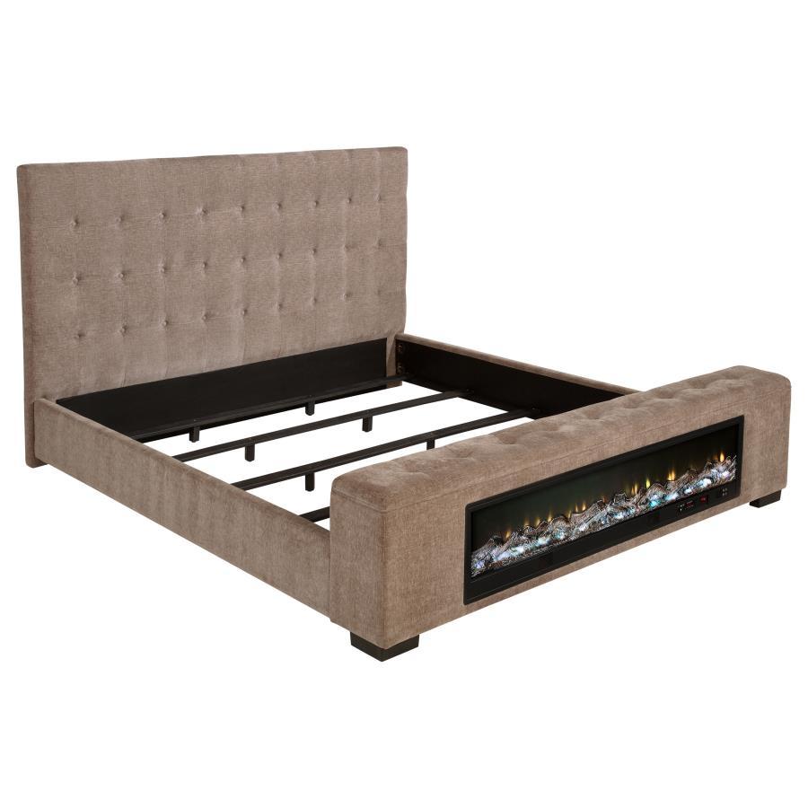 Senna - Upholstered Audio Flame Visualizer Bed Upholstered Beds by Coaster Fine Furniture - Walls Furniture & Mattress