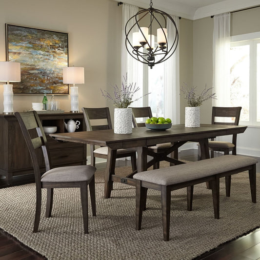 Double Bridge - Trestle Table - Dark Brown Dining Tables by Liberty Furniture - Walls Furniture & Mattress