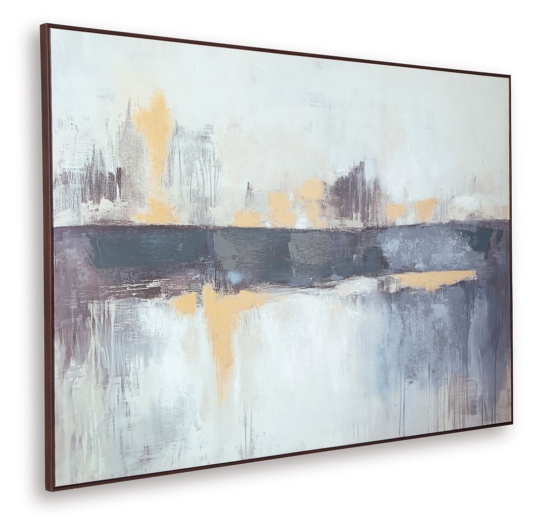 Gatesford - Wall Art - Blue / White / Tan Canvas Art by Signature Design by Ashley® - Walls Furniture & Mattress