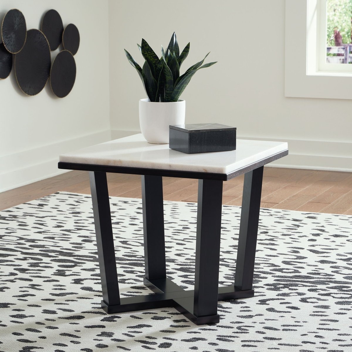 Fostead - Square End Table - White / Espresso End Tables by Signature Design by Ashley® - Walls Furniture & Mattress