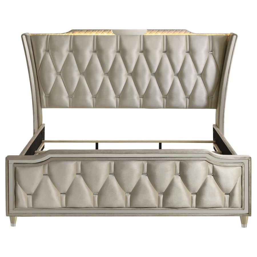 Lorient - LED Upholstered Bed Upholstered Beds by Coaster Fine Furniture - Walls Furniture & Mattress