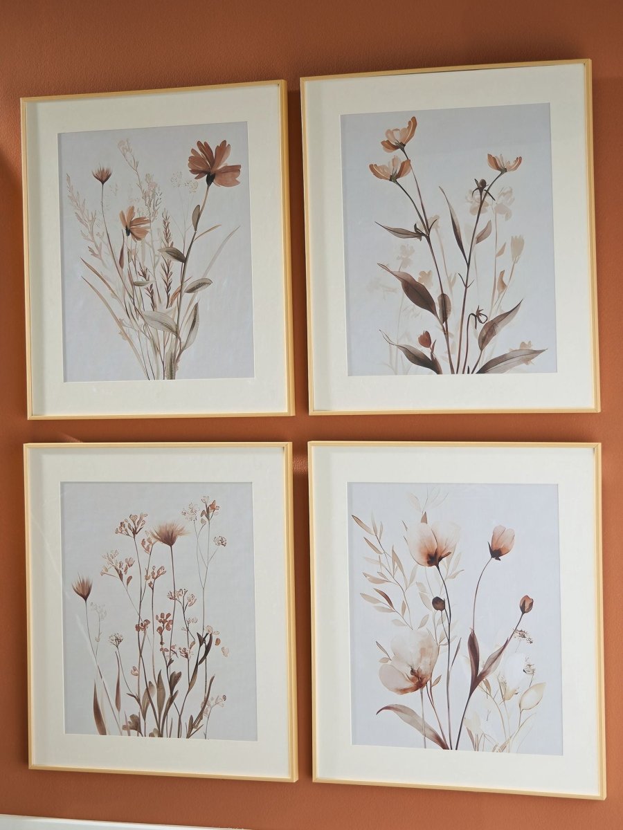 Chettings - Wall Art Set (Set of 4) - Beige / Gray / Blush Canvas Art Sets by Signature Design by Ashley® - Walls Furniture & Mattress
