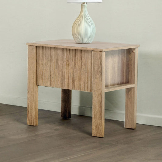 Thayer - One Drawer End Table/Bedside Table - Natural End Tables by New Classic - Walls Furniture & Mattress