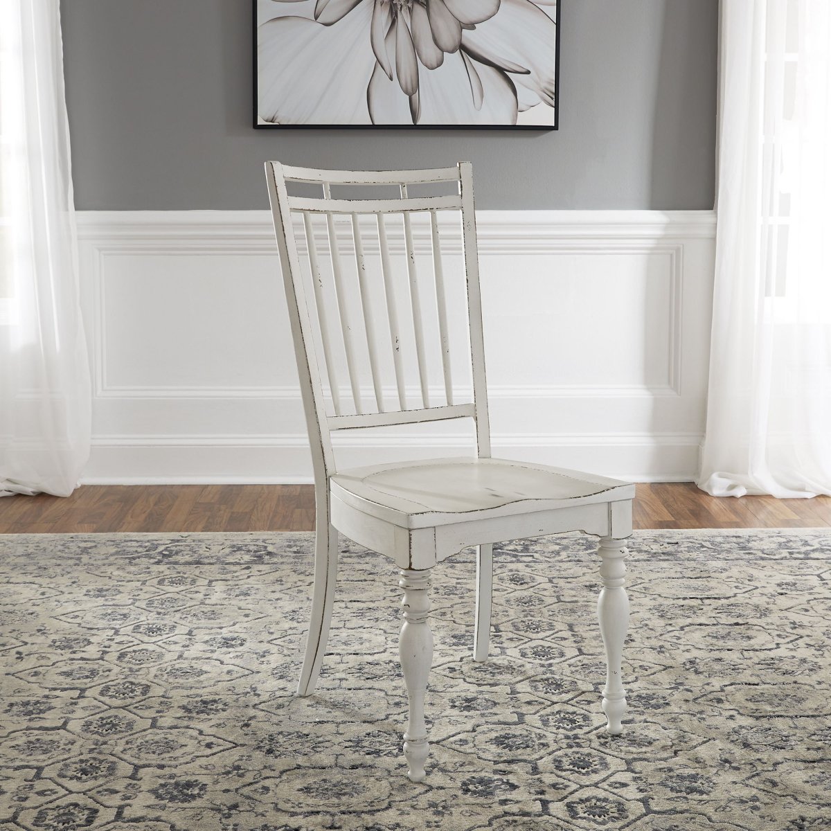 Magnolia Manor - Spindle Back Side Chair - White Side Chairs by Liberty Furniture - Walls Furniture & Mattress