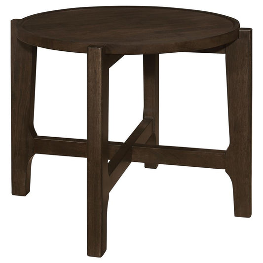 Cota - Round Solid Wood End Table - Dark Brown End Tables by Coaster Fine Furniture - Walls Furniture & Mattress