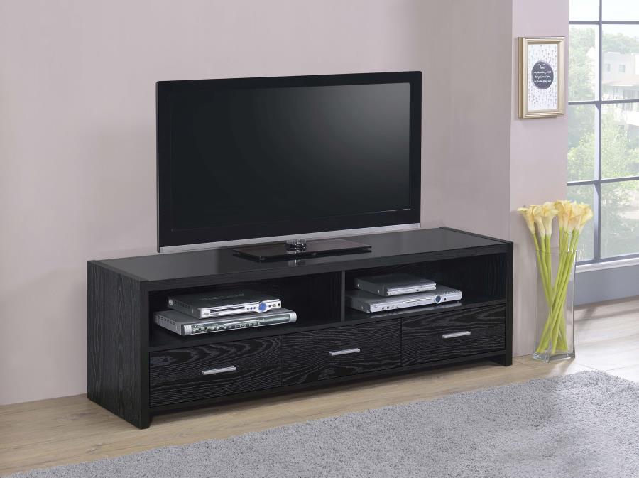 Alton - 3 - drawer Black Oak TV Console TV Stands by CoasterEssence - Walls Furniture & Mattress